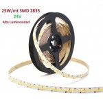 Tira LED 5 mts Flexible 24V 125W 1200 Led SMD 2835 IP20, Alta Luminosidad Tira LED 5 mts Flexible 24V 125W 1200 Led SMD 2835 IP20, Alta Luminosidad